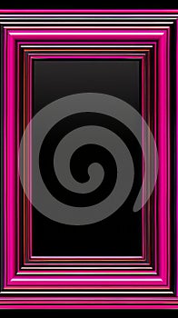 a pink and black square frame on a black background