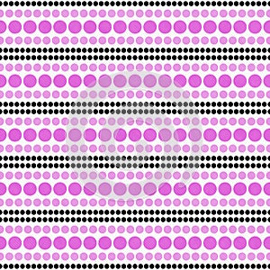 Pink, Black and White Polka Dot Abstract Design Tile Pattern Re