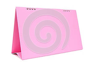 Pink blank desktop calendar with isolated