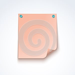 Pink blank post note paper sheet