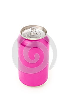 Pink blank soda can
