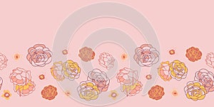 Pink Blooming Desert Cactus Seamless Vector Repeat Pattern Background