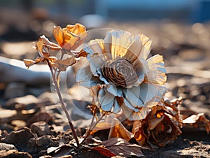 Pink Blossom Amidst Arid Lands: A Tale of Climate-Induced Hope. Generative AI