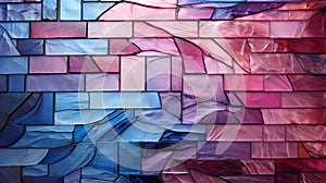 Pink blue abstract grunge glass square mosaic tile mirror wall texture
