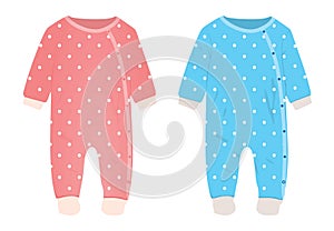 Pink and blue baby romper