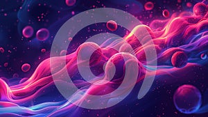 Pink and blue bubbles in abstract background