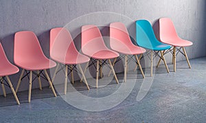 Pink and blue chairs