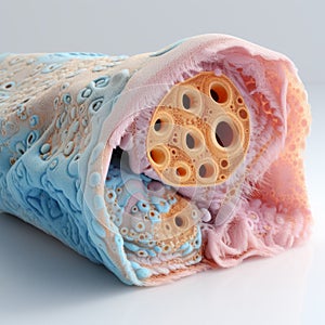Pink And Blue Detailed Anatomy Model With Tubes And Foam