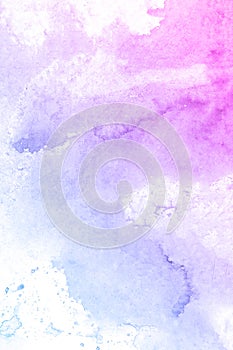 Pink and blue flower ecology watercolor background, raster illustration