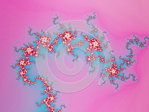 Pink and blue fractal spirals