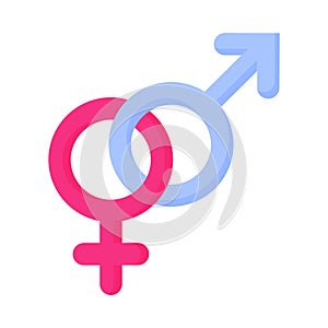 Pink and blue gender symbol of hetero