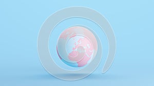 Pink Blue Globe Earth World Planet Map Geography European Africa Continent Kitsch Blue Background