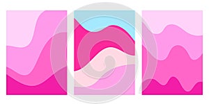 Pink Blue Gradient Abstract Vector Backgrounds Set