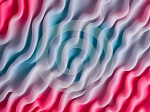 Pink blue gray stripes, waves, lines, curls and bumps. Abstract beautiful background. Soft voluminous wavy lines. Ripple