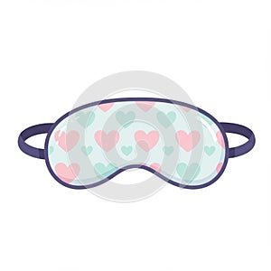Pink and Blue Heart Pattern Sleep Mask