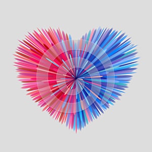 Pink-blue heart-shaped firework