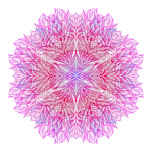Pink-blue mandala, boho chic style, patchwork background. Vector illustration, Great design element for congratulation
