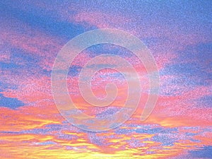 Pink and Blue and Orange Sunrise or Sunset Sky Background Digital