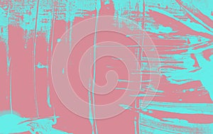 Pink and blue paint fashion background texture with grunge brush strokes