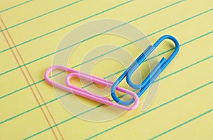 Pink and Blue Paper Clips