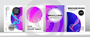 Pink Blue Purple Punk Vector Cover Template. Colorful Computing Music Wallpaper 3D Liquid