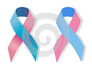 Pink and blue ribbon awereness photo
