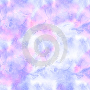 Pink blue seamless background - watercolor texture. Pastel violet cloud