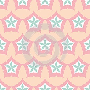 Pink blue seamless pattern star cosmos, decorative background for textile