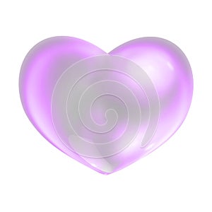 Pink and blue soap bubble heart isolated, clipping path included.