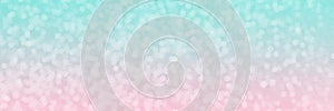 Pink and blue sparkling glitter bokeh background banner