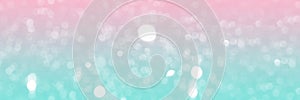 Pink and blue sparkling glitter bokeh background banner