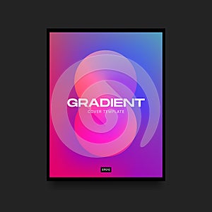 Pink and Blue Vertical Cover. Violet Gradient Template with Infinity Symbol