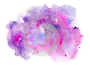 Pink, blue and violet watery spreading illustration.