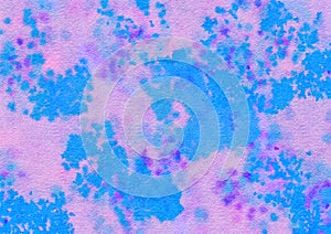 Pink and blue watercolor tie dye paper background, abstract wet impressionist paint pattern, graphic design