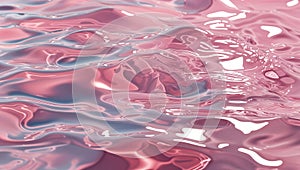 Pink and blue wavy liquid surface creating abstract pattern