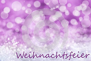 Pink Bokeh Background, Snow, Weihnachtsfeier Means Christmas Party