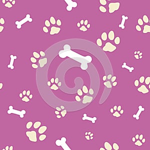 Pink bone and paw texture