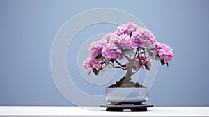 Pink Bonsai Tree: A Minimalist Desktop Wallpaper With Hydrangea Bonsai