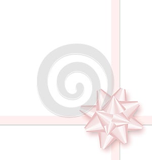 Pink bow cross ribbon isolated on white