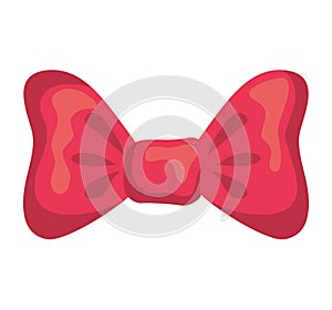 Pink bowtie icon. Ribbon design. Vector graphic
