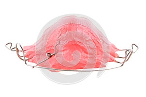 Pink braces isolated