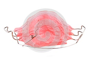 Pink braces isolated