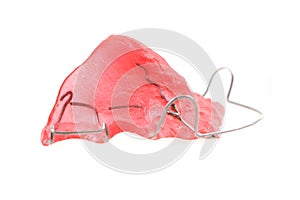 Pink braces isolated