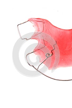 Pink braces isolated