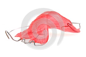 pink braces isolated