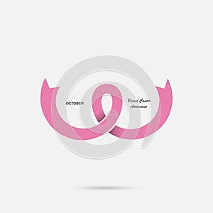 Pink Breast,Bosom,or Chest icon.Breast Cancer October Awareness