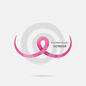 Pink Breast,Bosom,or Chest icon.Breast Cancer October Awareness