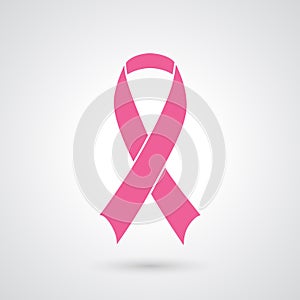 Pink breast cancer awareness ribbon