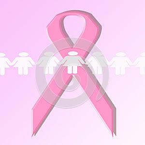 Pink breast cancer ribbon