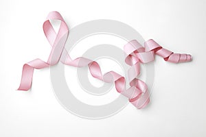 Pink breast cancer ribbon photo